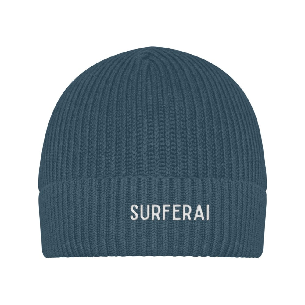 Fisherman Beanie Knutt - Blau / Weiß