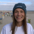 Fisherman Beanie Knutt - Blau / Weiß