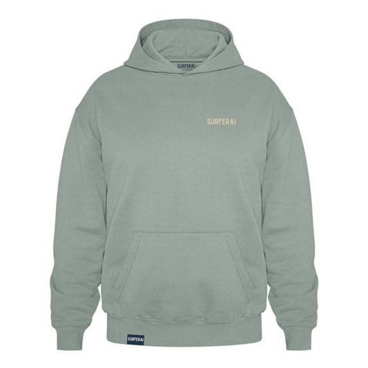 Hoodie - Wellenbriefmarke/ Aloe Oversized Unisex