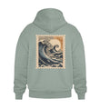Hoodie - Wellenbriefmarke/ Aloe Oversized Unisex